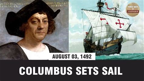 Columbus Sets Sail August 03 1492 This Day In History Youtube