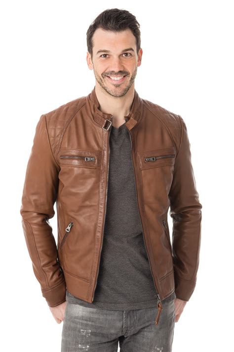 Collection de veste peau lainée homme, vestes peau lainée homme. Blouson Homme Redskins BALBOA HOLSTER COGNAC - Cuir-city.com