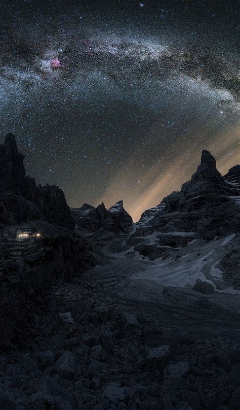 600x1024 Dolomites Mountains Milky Way 600x1024 Resolution Wallpaper