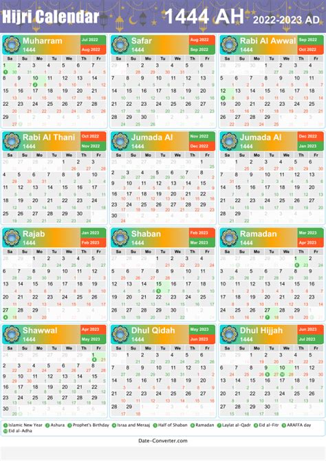 2023 Calendar With Hijri Pdf Imagesee