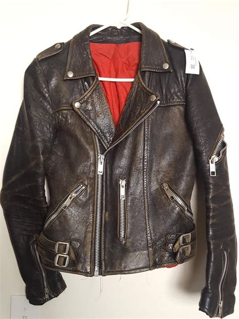 another badass vintage leather jacket find from the costume section gw 7 99 thriftstorehauls