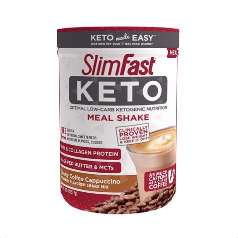 Slimfast Keto Meal Replacement Shake Powder Creamy Coffee Cappuccino