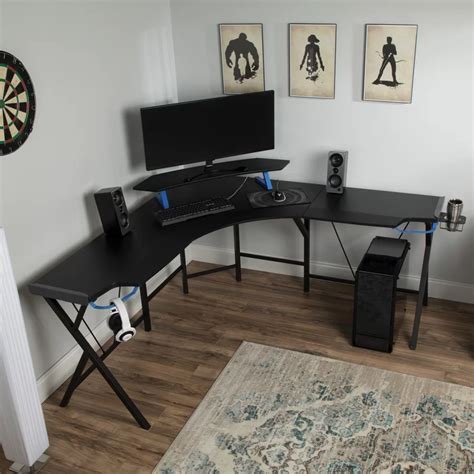 Now when most of us spend our leisure time playing games online or offline on our monitors, won't it require a great setup to accommodate your gaming equipment and the furniture that enriches not only your gaming. Respawn RESPAWN L-Shaped Gaming Desk | Wayfair in 2020 ...