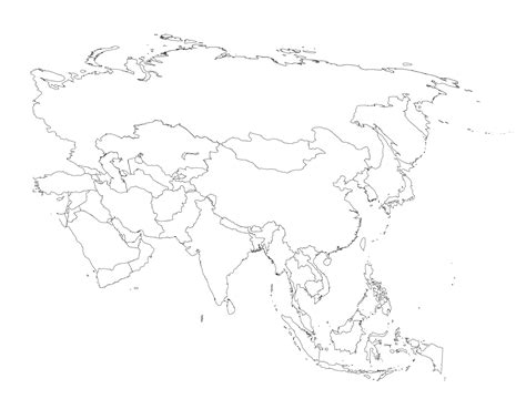 Printable Blank Map Asia