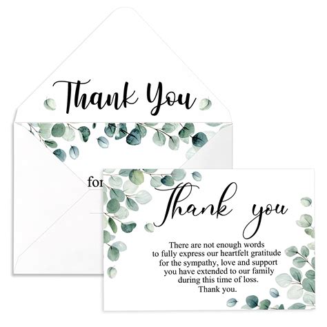 50 Pack Thank You Sympathy Cards Funeral Thank You Cards With Envelopes