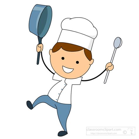 Cartoon chef fish holding spatula. Cartoons Clipart - cartoon-style-chef-with-frying-pan-and ...