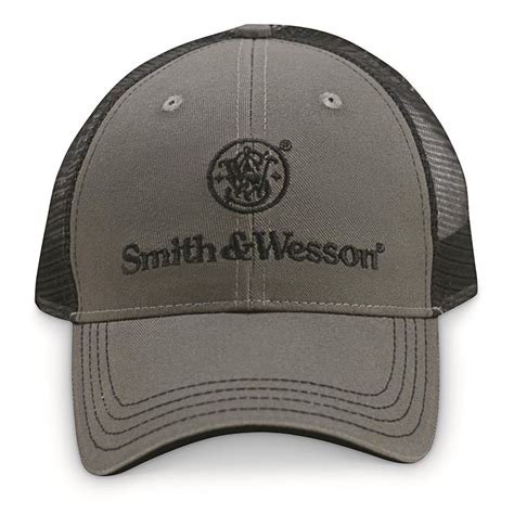 Smith And Wesson® Mens Cool Grey Mesh Back Cap 705624 Hats And Caps At