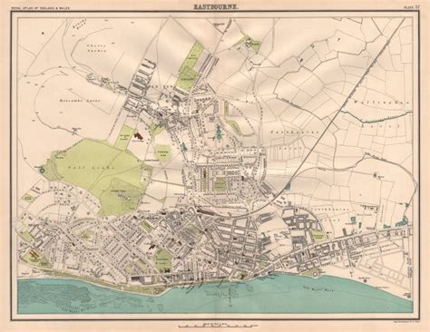 Eastbourne Antique Town City Plan Bartholomew 1898 Old Map Chart Ebay