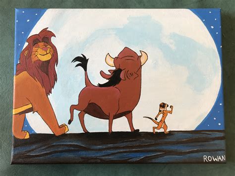Lion King Painting Mountainashart On Etsy Cute Canvas Paintings