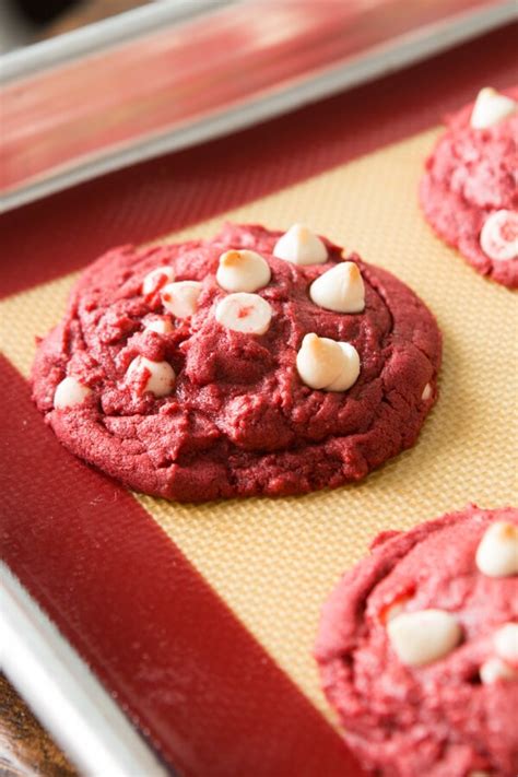 Red Velvet White Chocolate Chip Cookies Oh Sweet Basil
