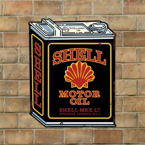Jaf Graphics Shell Oil Can Vintage Garage Sign