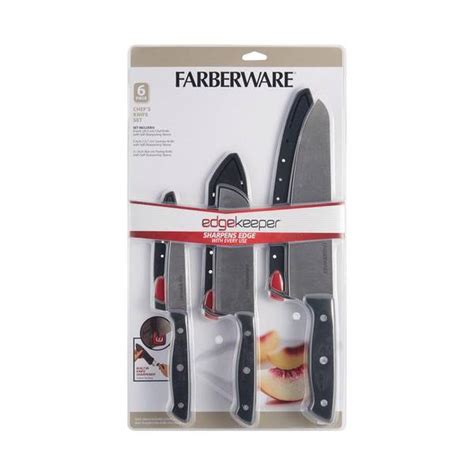 Farberware 6 Piece Edgekeeper Self Sharpening Chef Knife Set 5215145