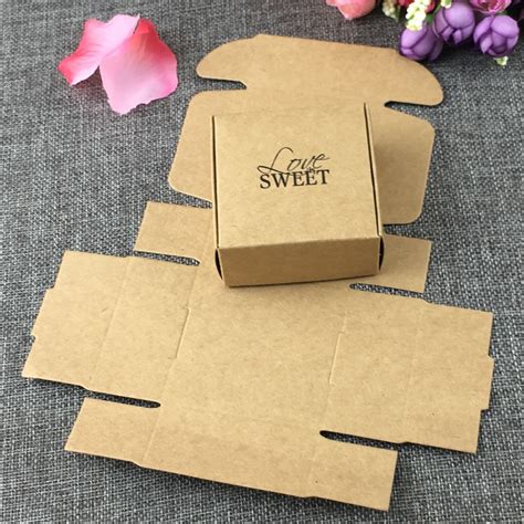 Pcs X X Cm Kraft Love Is Sweet Gift Box For Wedding Kraft Paper Box For Jewelry Candy