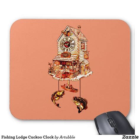 Fishing Lodge Cuckoo Clock Fishing Lodge Mouse Pad Cuckoo Clock