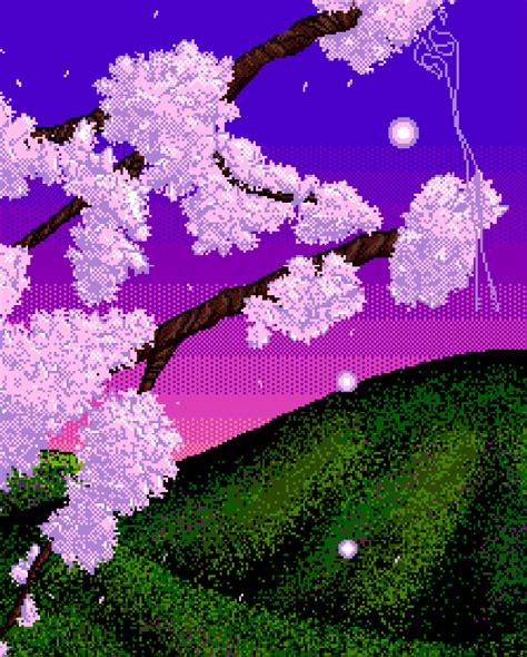 Cameos Cherry Blossom Pixel Art Pixel Art Emotional Art Beautiful
