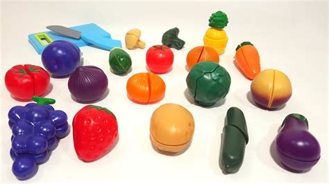 Learn Names Of Fruits And Vegetables With Toy Velcro Cutting Fruits And Vegetables Aaasurprise