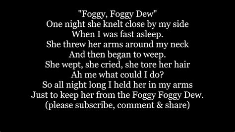 The Foggy Foggy Dew Lyrics Words Text Trending Sing Read Along Music
