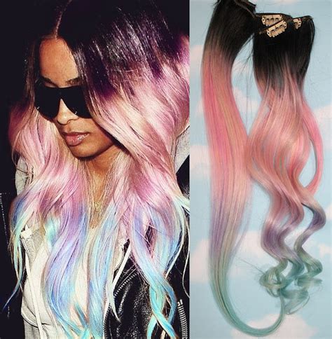 Light Pastel Dip Dyed Hair Clip In Hair From Cloud9jewels On