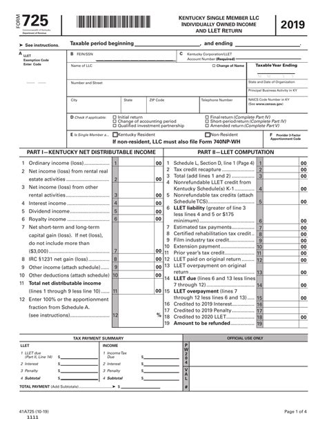 Form 725 41a725 2019 Fill Out Sign Online And Download Fillable