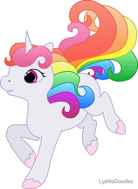Cute Baby Rainbow Unicorn Stickers By Lyddiedoodles Redbubble