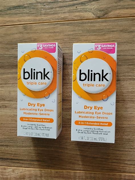 2 Blink Triple Care Dry Eye Lubricating Eye Drops Moderate Severe Exp
