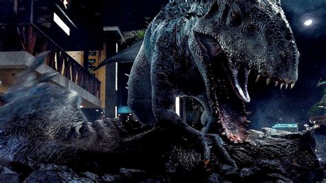 T Rex Vs Indominus Rex Final Battle Scene Jurassic World 2015 Movie
