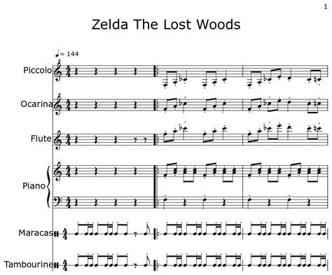 Zelda The Lost Woods Sheet Music For Piccolo Ocarina Flute Piano