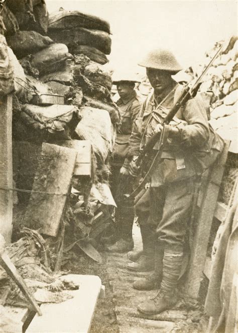 Men Of The 53rd Battalion In A Trench A Few Minutes Before The