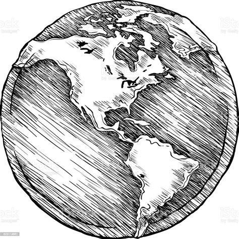 Globe Outline Drawing Vector Illustration Of Sketchy Stock Illustration
