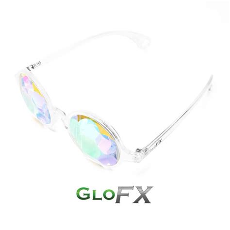 glofx black kaleidoscope glasses bug eye rainbow flat back outdoor fun shop