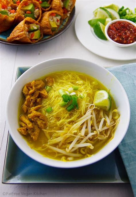 To serve, divide the noodles between four large bowls and pour the chicken stock over. Javanese-Inspired "Chicken" Soup (Vegan Soto Ayam) | Recipe | Whole food recipes, Soto ayam ...