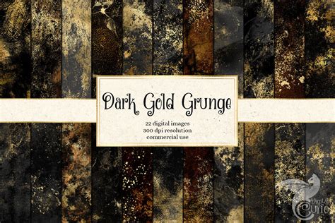 Dark Gold Grunge Textures Digital Paper By Digital Curio Thehungryjpeg