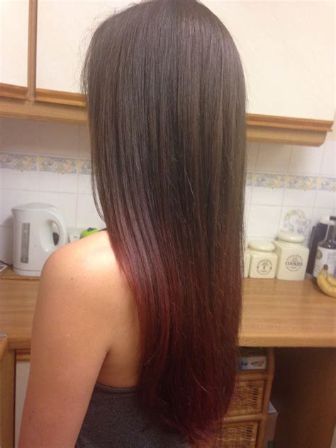 Red Dip Dye ️ Hair Fashion Ontrend Red Red Dip Dye Dye Hair Ontrend Long Hair Styles