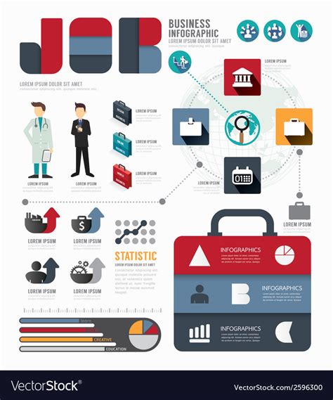 Infographic Businessworld Job Template Royalty Free Vector