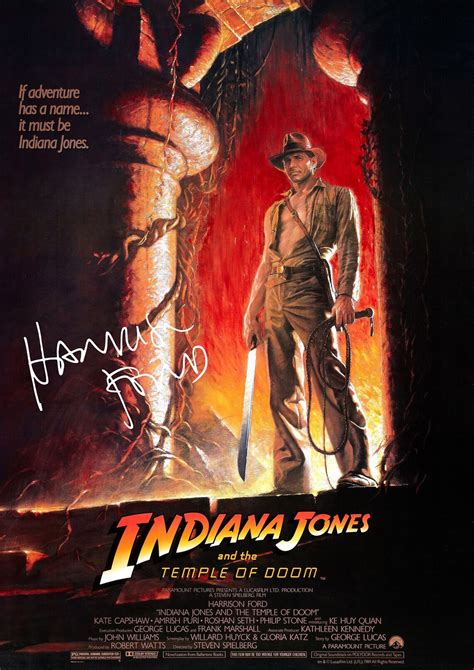 Indiana Jones Signed Poster A3 Movie Poster Film Poster Harrison Ford