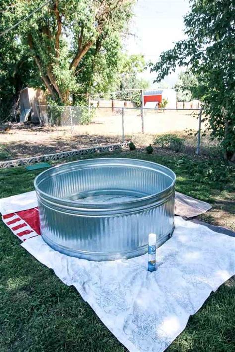 How To Paint A Stock Tank Pool At Home With Ashley