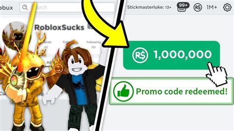 New Promo Code Gives You Free Robux 1000000 Robux Roblox Codes