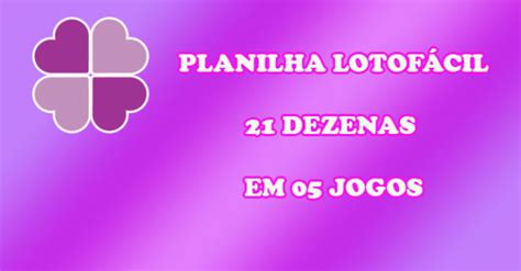 Planilha Da Lotofacil Com 21 Dezenas Em 50 Jogos Posot Class