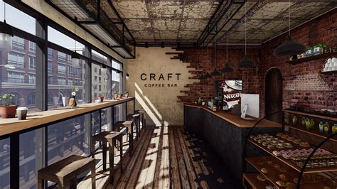 Industrial Coffee Bar Interior On Behance