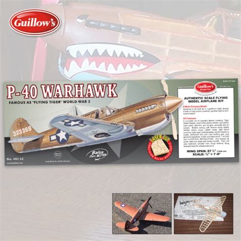 Guillows P 40 Warhawk Balsa Wood Model Airplane Knives