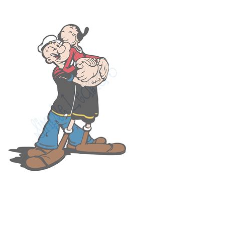 popeye the sailor man and olive oyl image file png and layers svg cut file for crafters