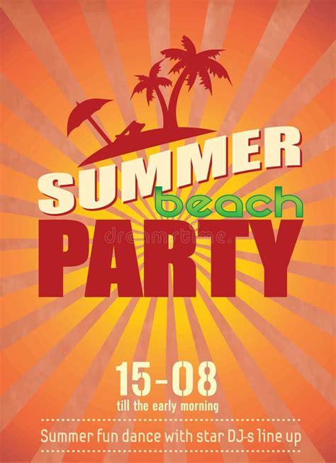 Summer Party Poster Stock Illustrations 121254 Summer Party Poster