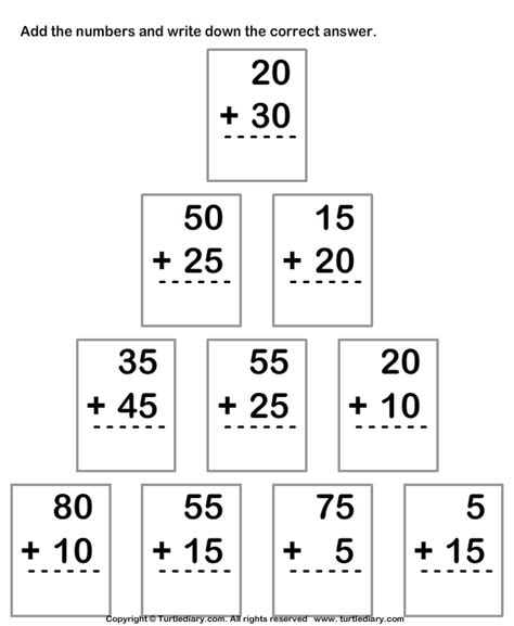 Grade 1 Addition Worksheets Adding Two 2 Digit Numbers In Columns K5