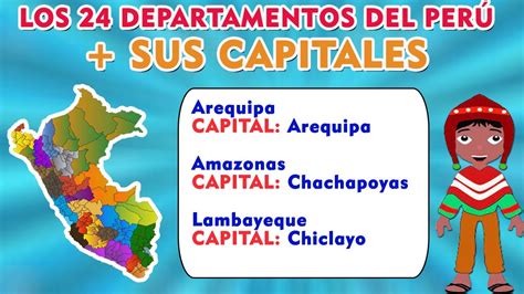 Los 24 Departamentos Del Perú Y Sus Capitales 🇵🇪 Youtube
