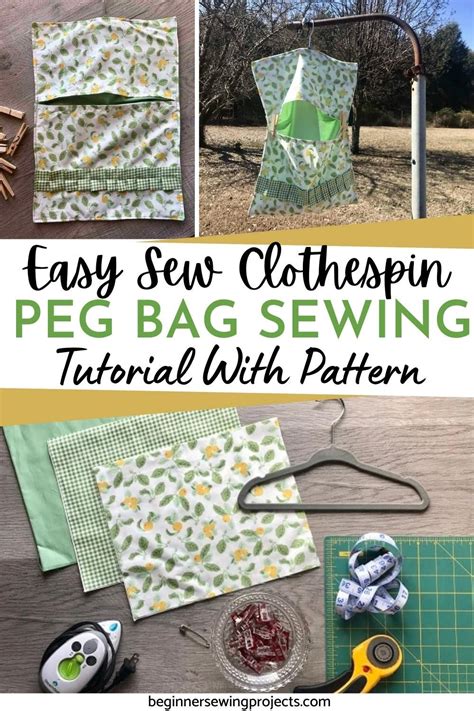 Easy Sew Clothespin Peg Bag Sewing Tutorial With Pattern Peg Bag