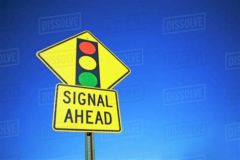 Traffic Signal Ahead Street Sign Stock Photo Dissolve
