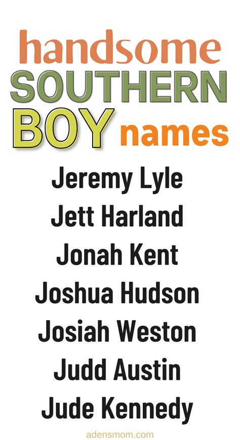 250 Southern Boy Names The Coolest Baby Names For 2024 Artofit