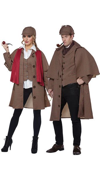 Lady Sherlock Costume Elizabethan Detective Costume Mens English Detective