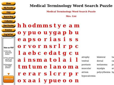 Learning english will not help your learners in every country but it will give them another skill that could come in very handy in this type of scenario. Medical Terminology Worksheet for 6th - 8th Grade | Lesson ...