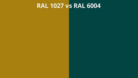 RAL 1027 Vs 6004 RAL Colour Chart UK